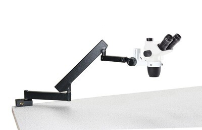 NexiusZoom NZ.1703‑A Stereomicroscoop Trioculair met WF10x/23mm Oculair en Instelbaar zwenkarmstatief op tafelklem