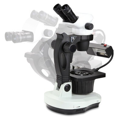 NexiusZoom (EVO) NZ.1902‑GEMF voor gemmologie Bioculair met 0,67-4.5 objectief en Opvallende 7 W fluorisentieverlichting