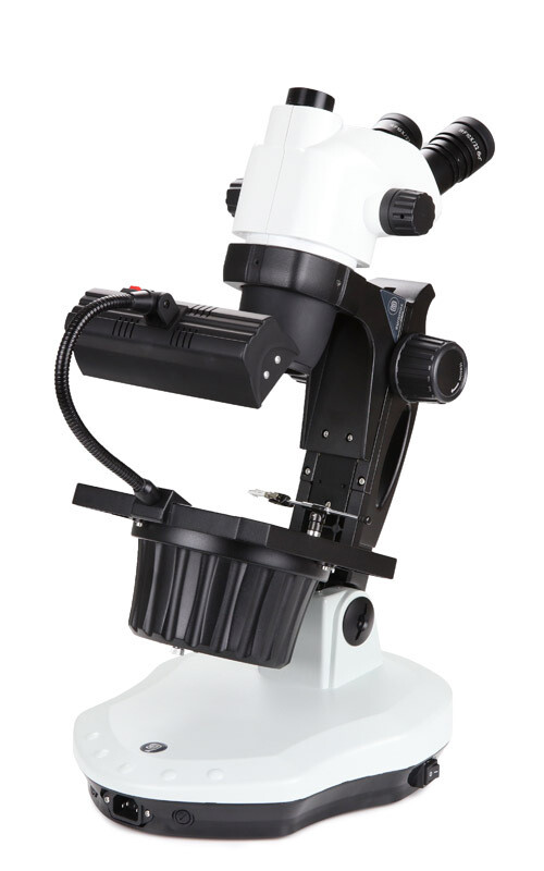NexiusZoom (EVO) NZ.1903‑GEMF voor gemmologie Trioculair met 0,67-4.5 objectief en Opvallende 7 W fluorisentieverlichting