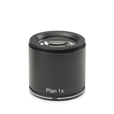 Plan Apochromatisch 1,0 x objectief voor de DZ serie. Werkafstand 78 mm. Wordt onder een DZ zoom module gemonteerd