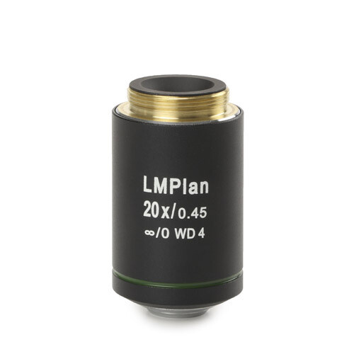 Plan achromatisch PLM 20x/0,40 LWD IOS objectief. Werkafstand 4 mm. Geen afdekglascorrectie