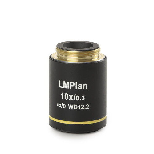 Plan achromatisch PLM 10x/0,25 LWD IOS objectief. Werkafstand 12,2 mm. Geen afdekglascorrectie