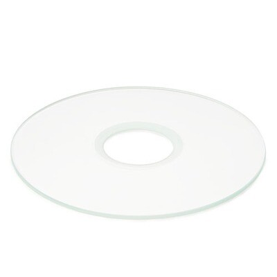 Transparant glas met opening voor tafel van Oxion Inverso omkeermicroscopen