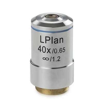 Lange werkafstand plan 40x/0,65 IOS objectief, gecorrigeerd voor 1 mm dikte. WA 2,74 mm