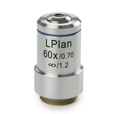 Lange werkafstand plan 60x/0,70 IOS objectief, gecorrigeerd voor 1 mm dikte. WA 1,28 mm