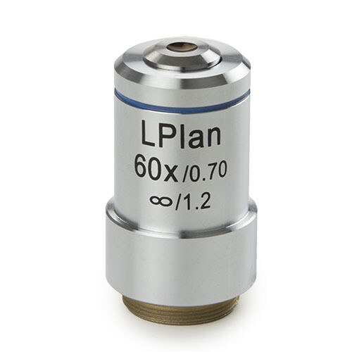 Lange werkafstand plan 60x/0,70 IOS objectief, gecorrigeerd voor 1 mm dikte. WA 1,28 mm