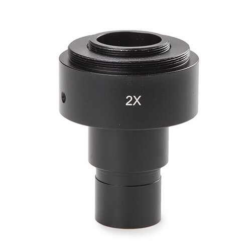Universele SLR-adapter met ingebouwde 2x lens voor standaard Ø 23,2 mm tubus. Heeft T2-adapter nodig