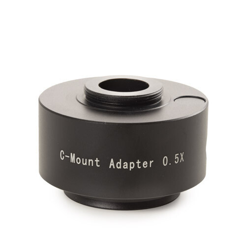 Fotoadapter met 0,5x lens voor Oxion (revisie 2) en Oxion Inverso omkeermicroscopen en 1/2 inch camera met C-ring