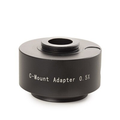 Fotoadapter met 0,5x lens voor Oxion (revisie 2) en Oxion Inverso omkeermicroscopen en 1/2 inch camera met C-ring