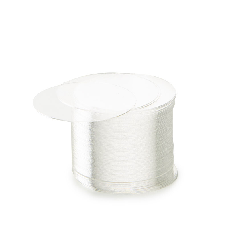 Dekglaasjes, rond 18 mm. Verpakt per 100 stuks
