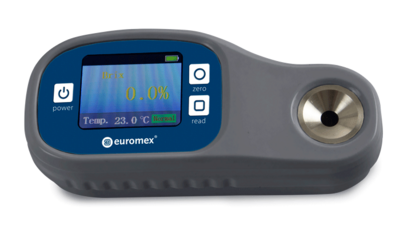 Refractometer voor Suiker.  Schaal 0 - 150 °Oe 0 - 35 Brix 0 - 25 °KMW 0 - 22 %, Nauwkeurigheid 0.1, Digitaal