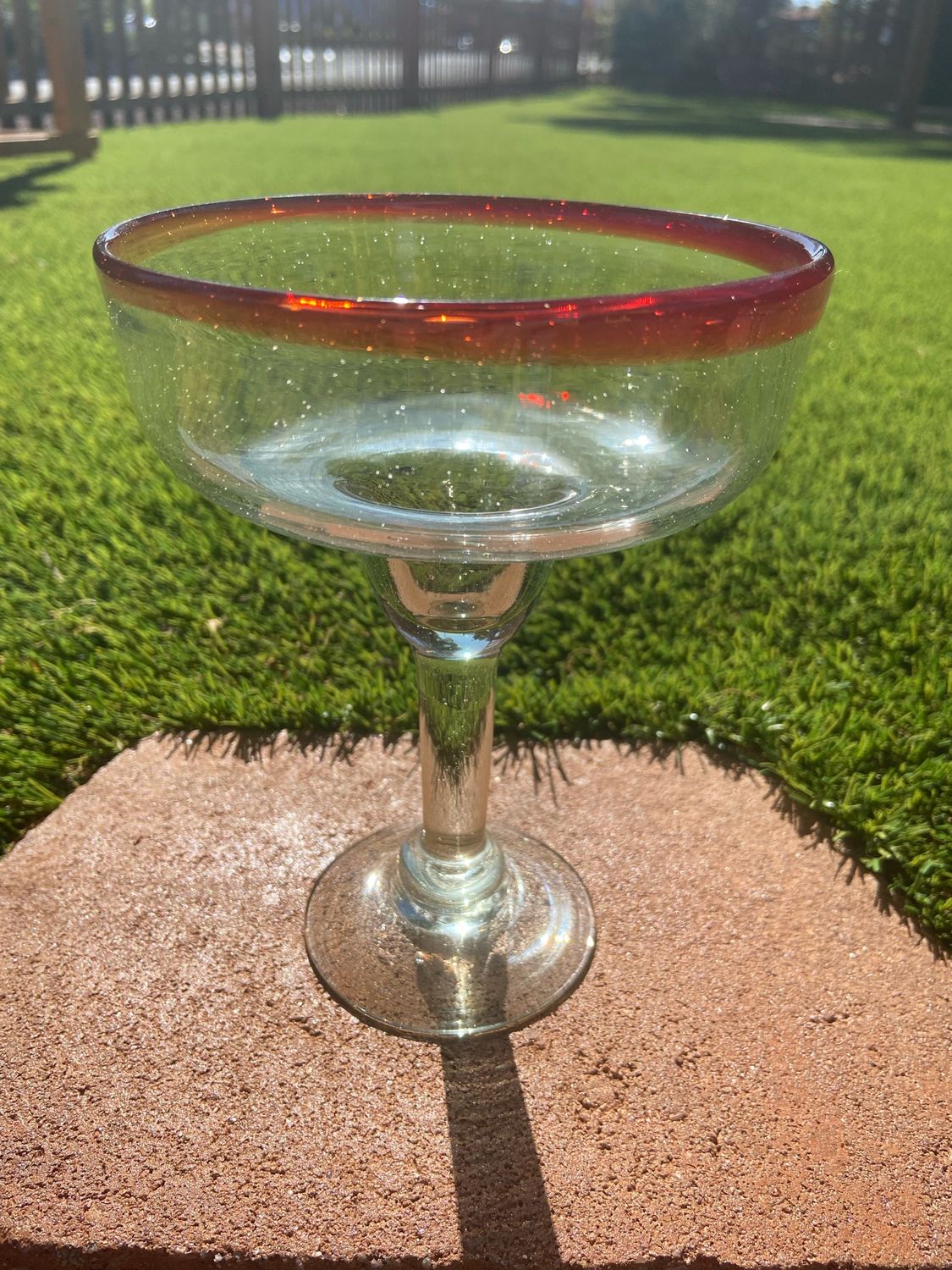 Reg Glass Margarita Cup Red