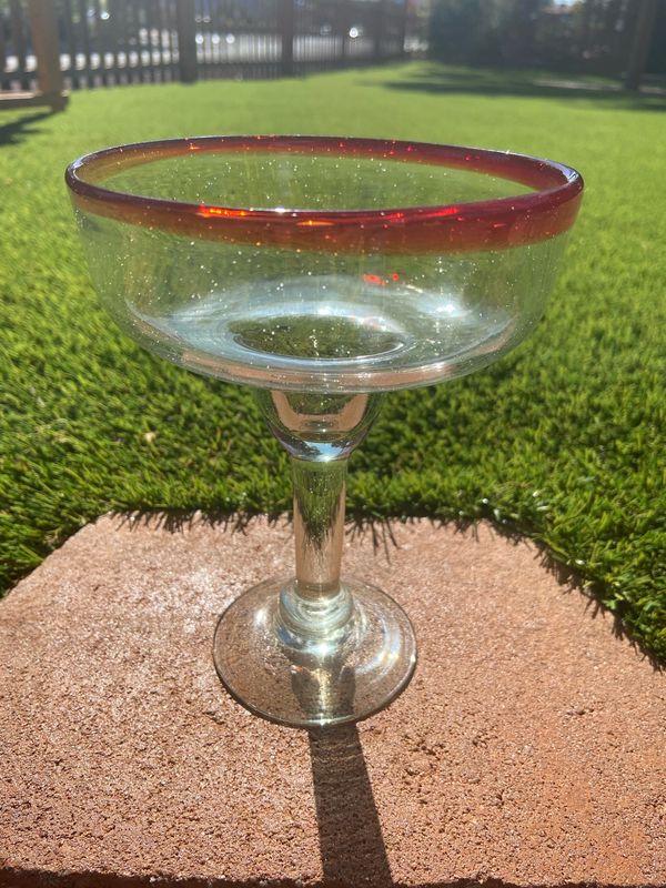 Reg Glass Margarita Cup Red