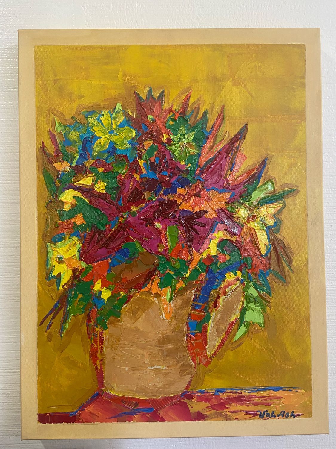 Local Artist Md Flower Basket Painting