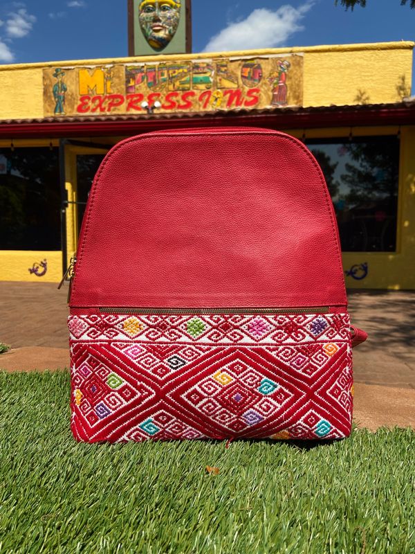 Red Designed Backpack