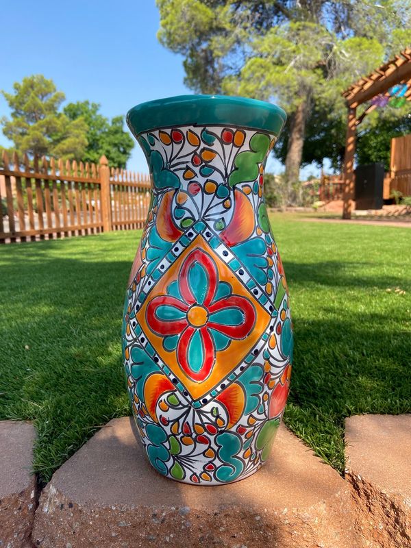 Turquoise Talavera Vase