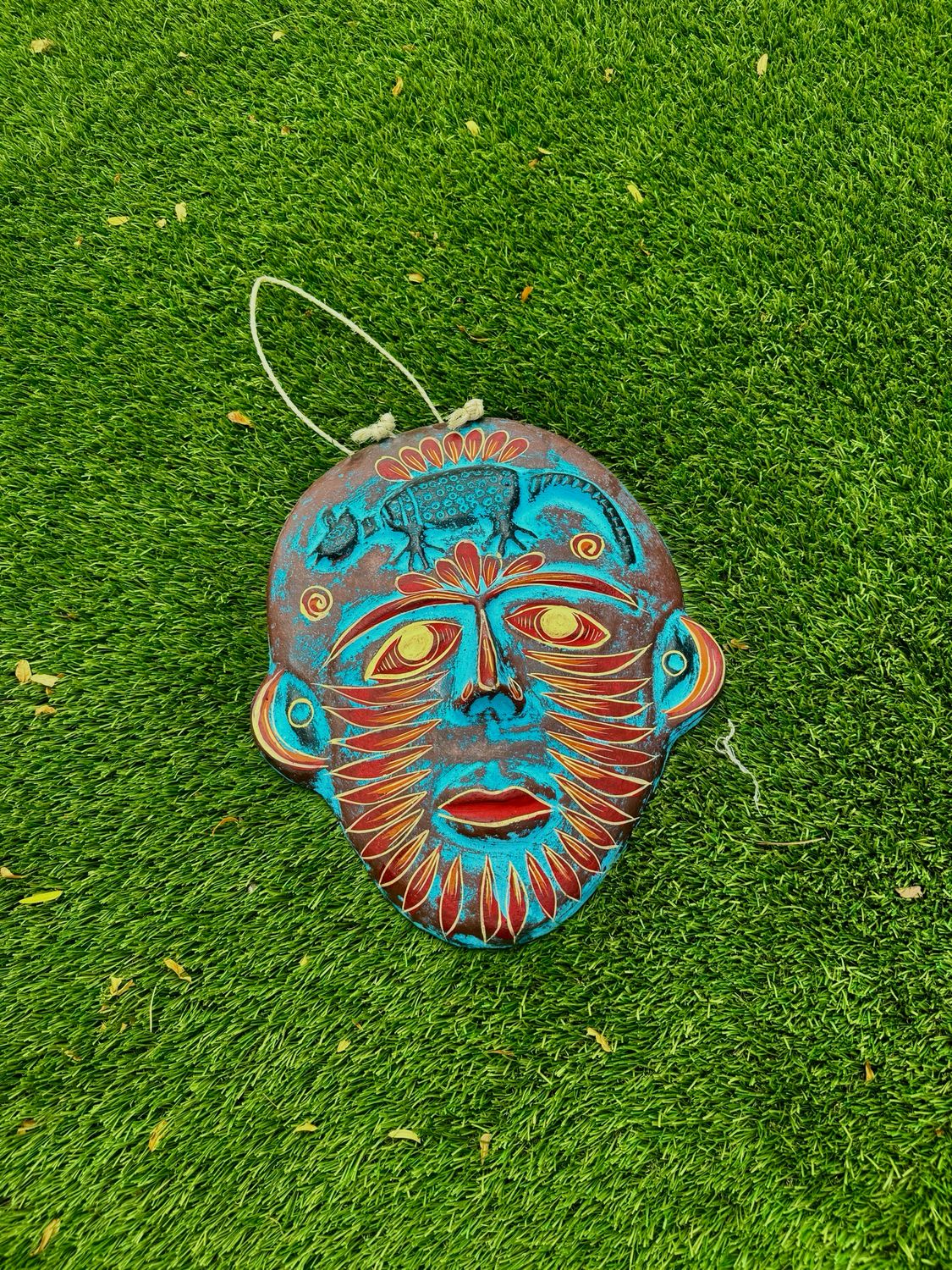 Aztec Mask W/ Design - Barro Oxidado