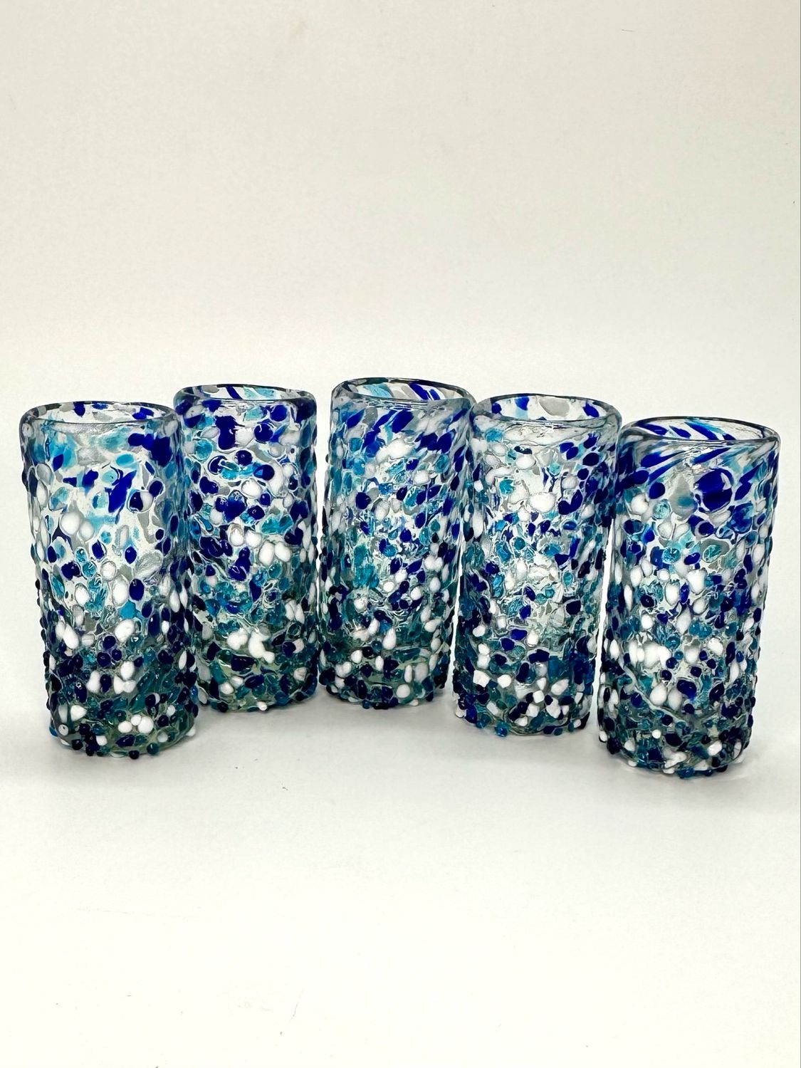 Polka Tall Glass Tequilero - Textured