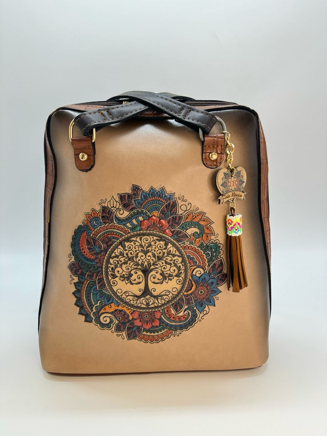 Leather Backpack w/Design