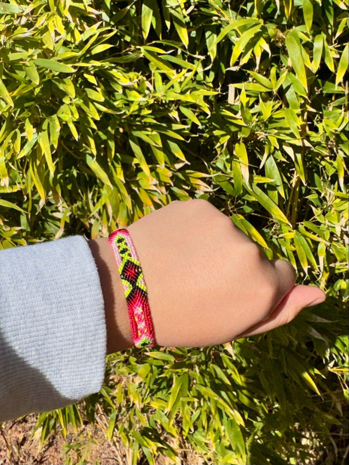 Yarn Bracelet Pink/ Yellow