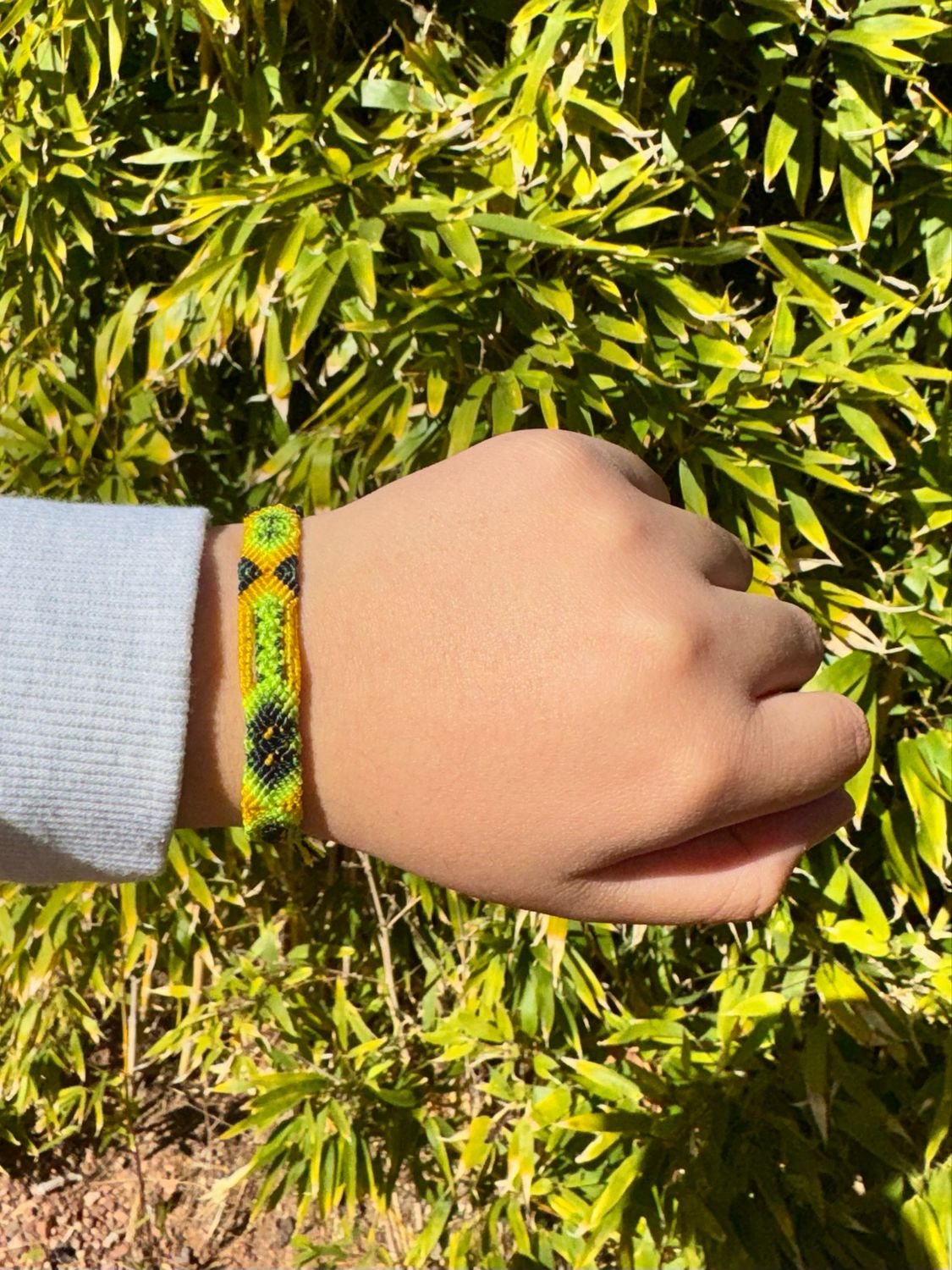 Yarn Bracelet Green/ Yellow