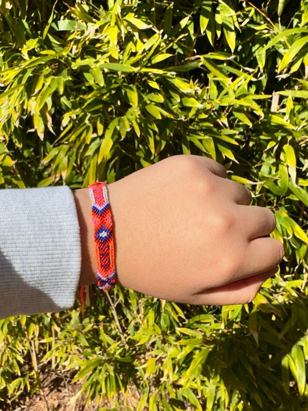 Yarn Bracelet Orange/Blue