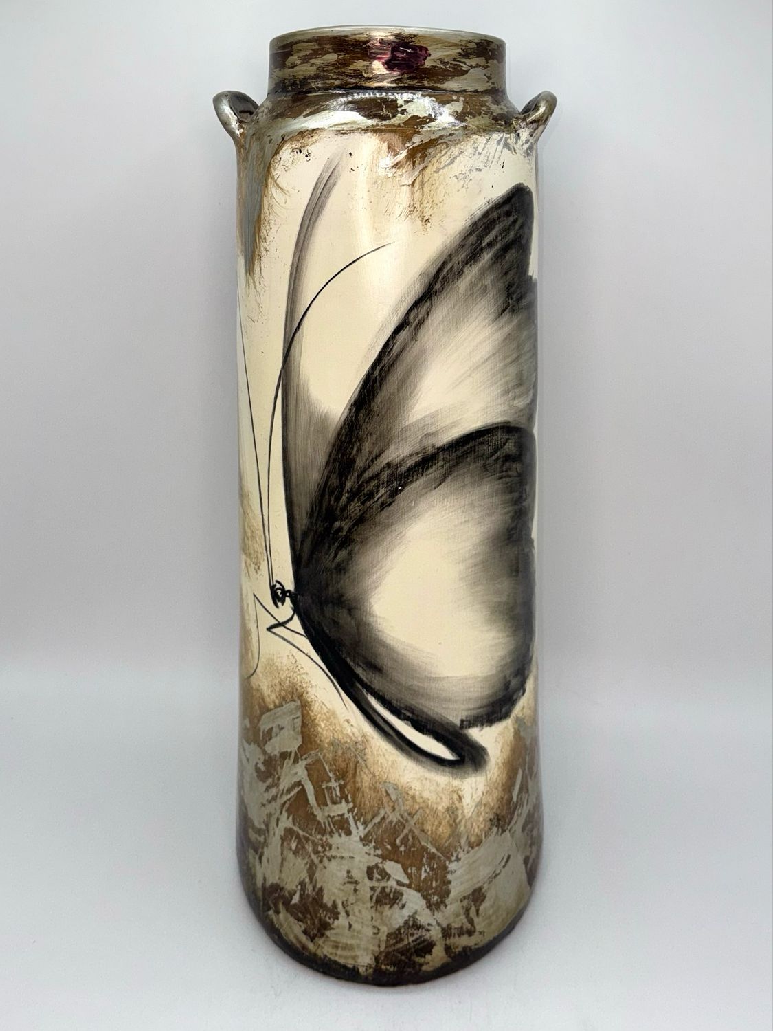 Beige W/ Butterfly Cylinder - Medium