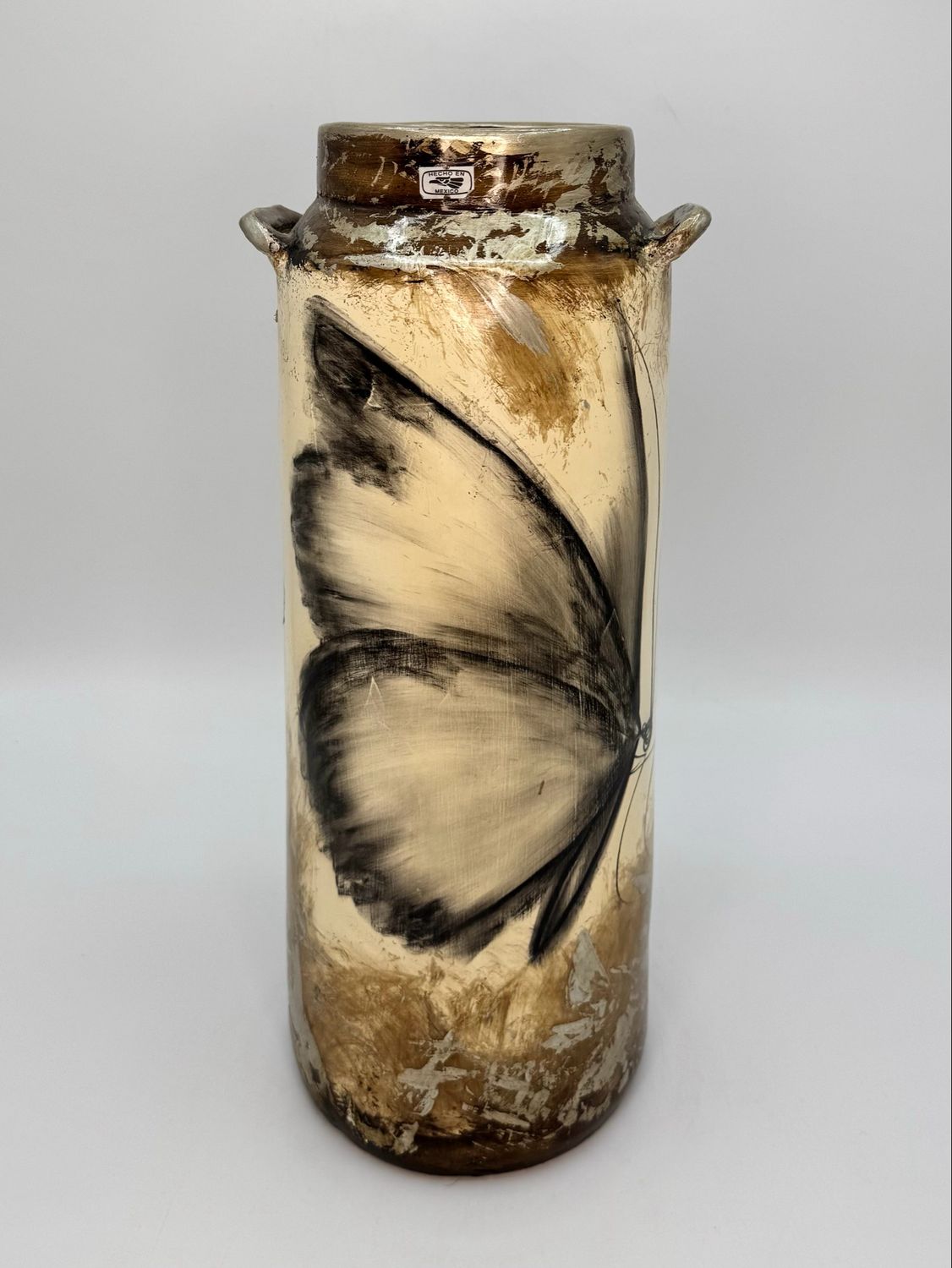 Beige W/ Butterfly Cylinder - Small