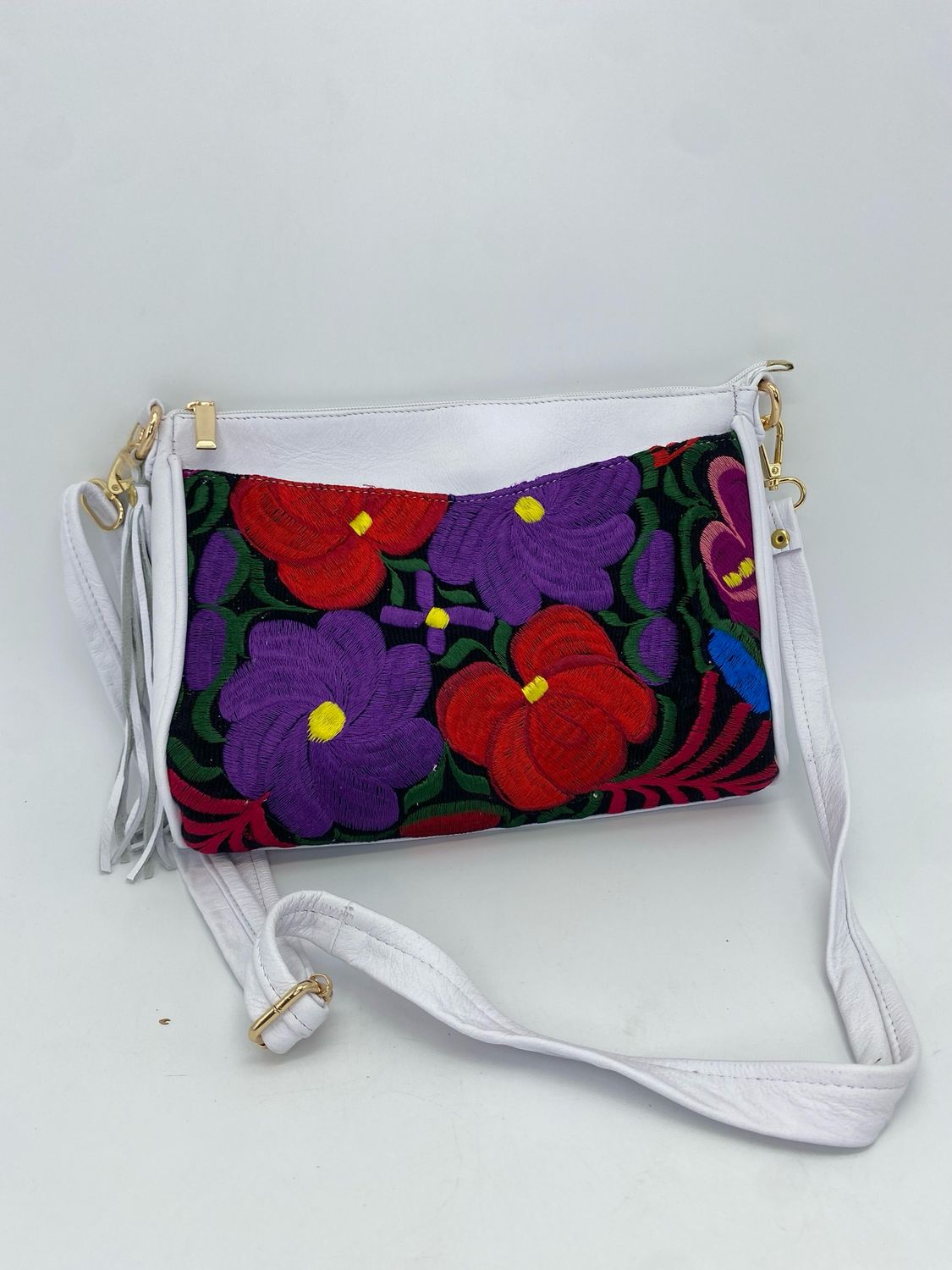 Mini White Crossbody Leather Bag