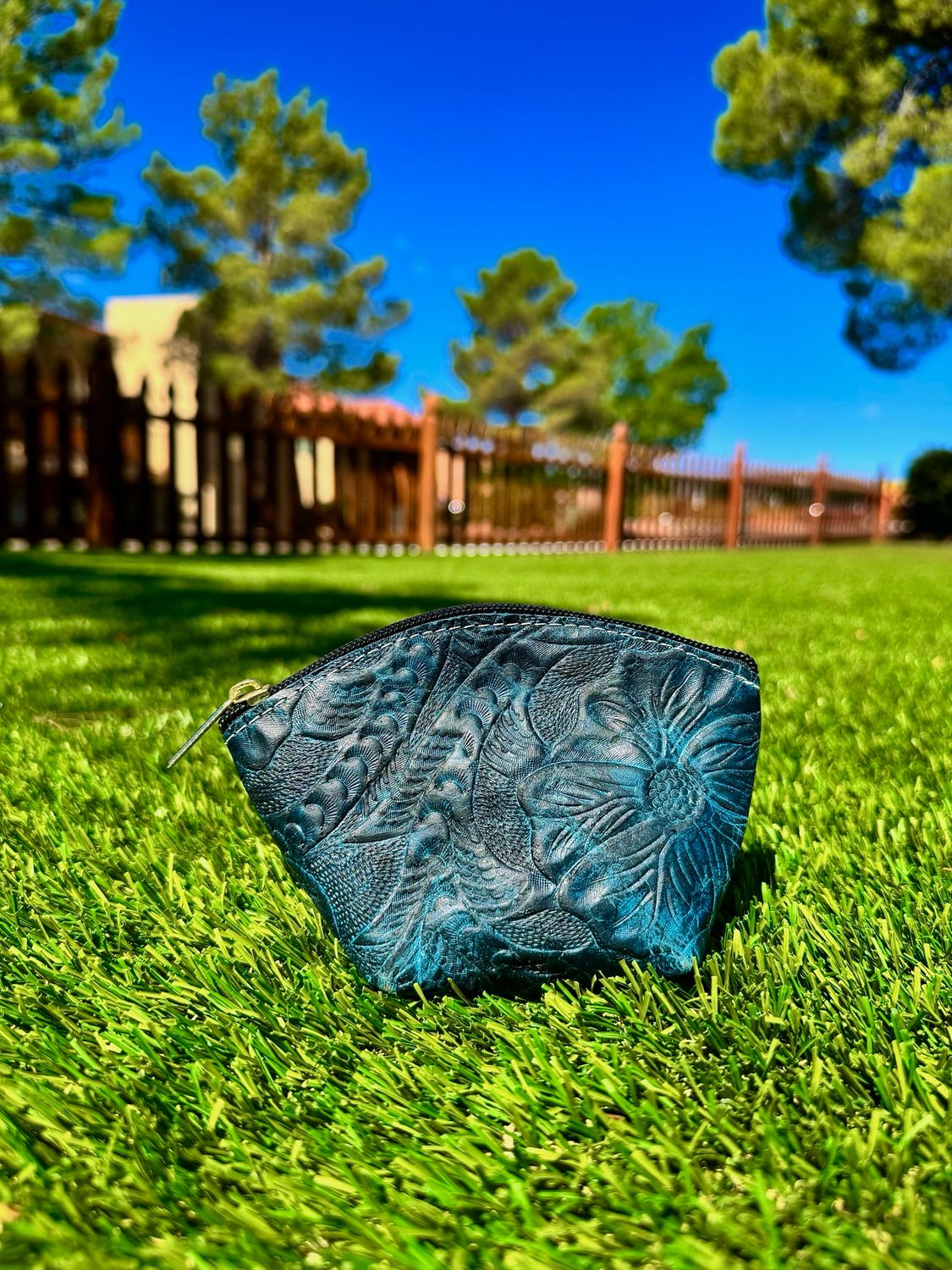 Blue Change Pouch - Leather