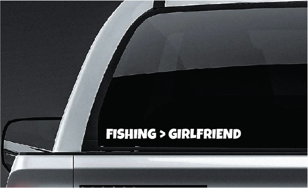 Fishing &gt; Girlfriend Vinyl Sticker