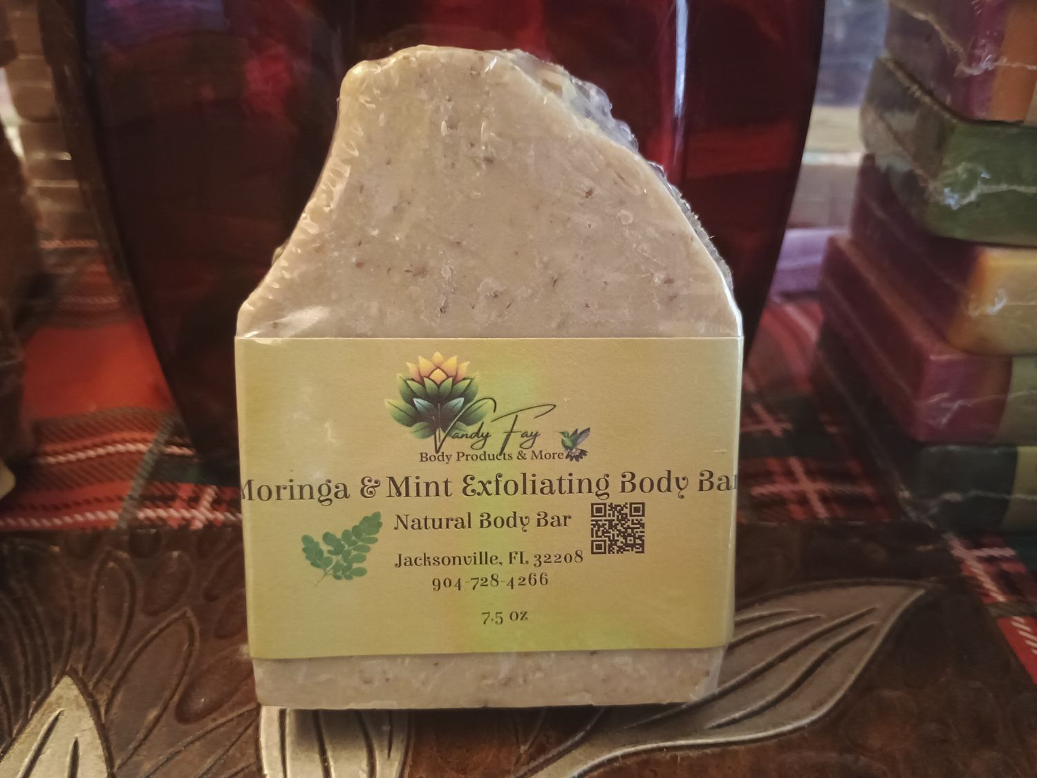 5.2 oz Moringa &amp; Mint Exfoliating Body Bar