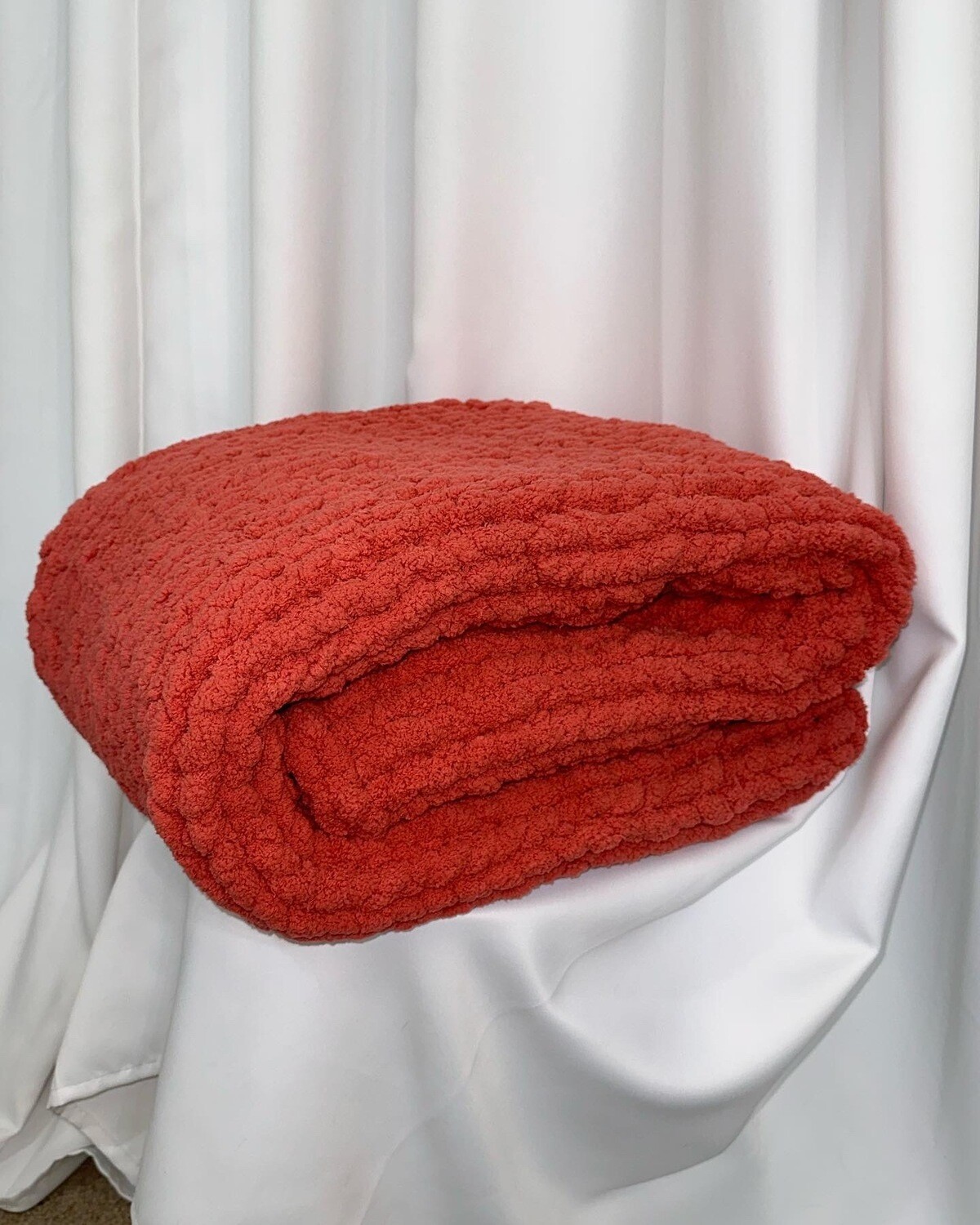 Cozy Throw Blanket- Terracotta- Chunky Yarn -Standard Size