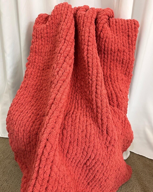 Cozy Throw Blanket- Terracotta- Chunky Yarn -Standard Size
