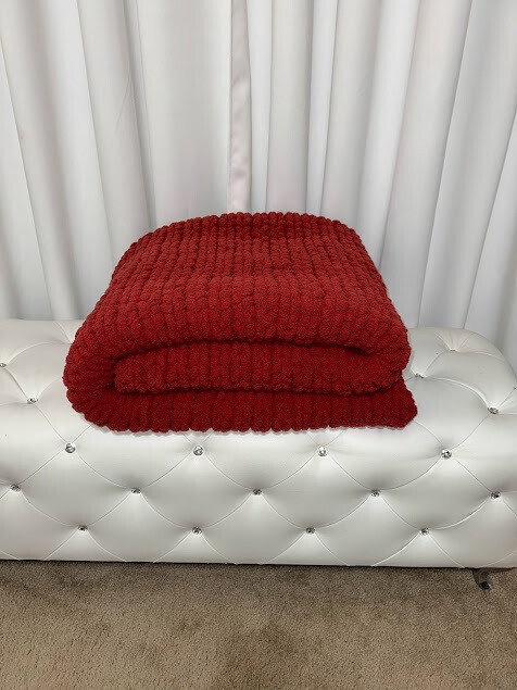 Cozy Throw Blanket- Terracotta- Chunky Yarn -Standard Size