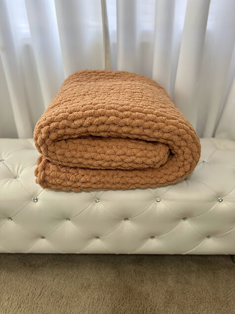 Handmade Cozy Throw Blanket- Scone- Chunky Yarn Oversized