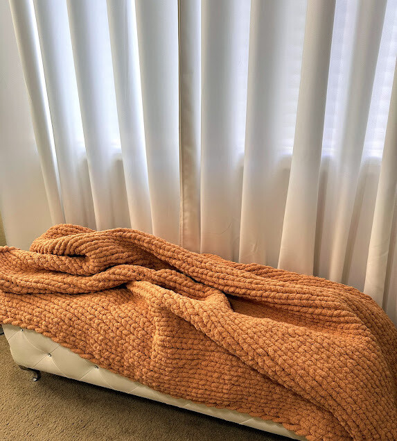 Handmade Cozy Throw Blanket- Scone- Chunky Yarn Oversized