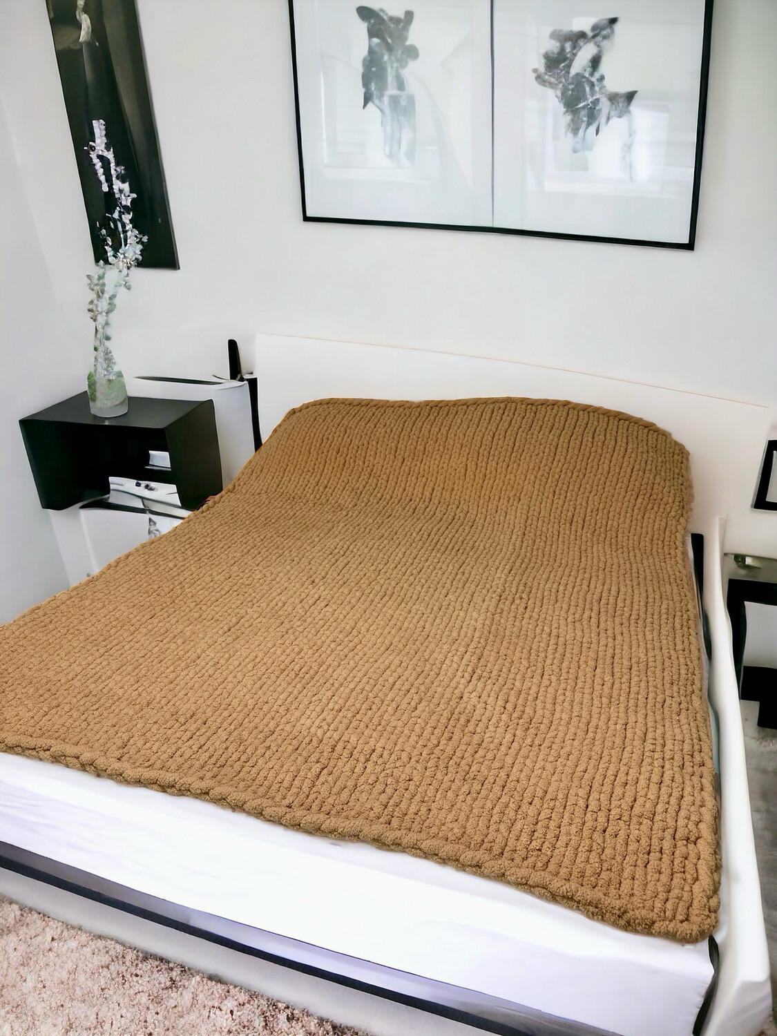 Handmade Cozy Throw Blanket- Scone- Chunky Yarn Oversized