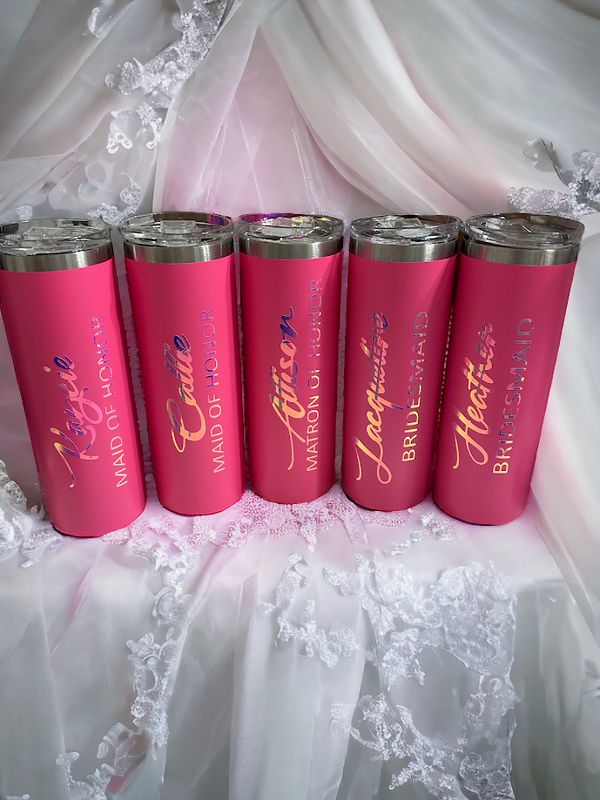 Personalized Bridesmaid Tumblers | Custom Bridal Party Gift Set (2–10 Cups)