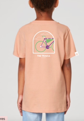 Peach Kid Bike Illustration T-Shirt