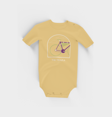 Yellow Baby Bodysuit Bike Illustration