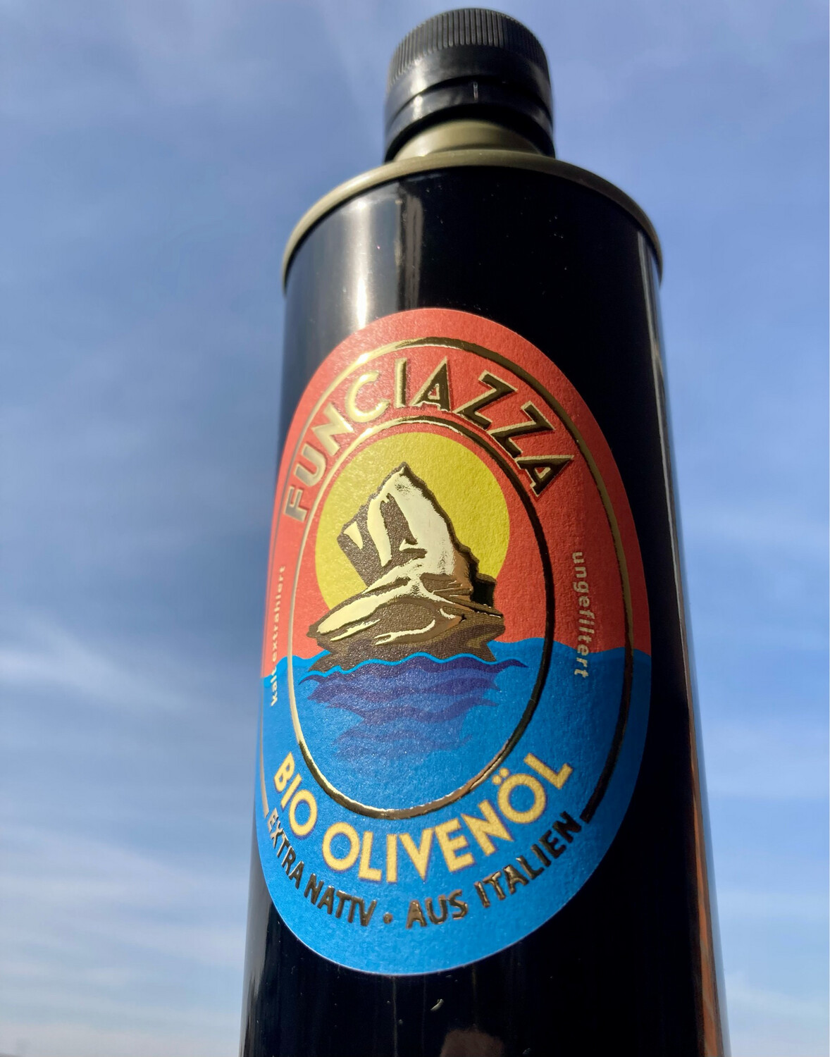 FUNCIAZZA italienisches Bio Olivenöl aus Sizilien - nativ extra - kalt extrahiert - ungefiltert 0,75 Liter