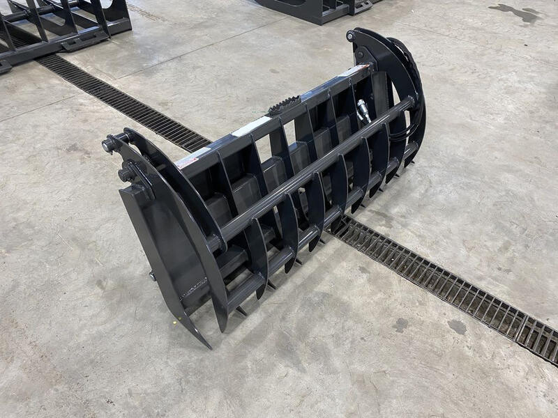 60" Compact Tractor Dual Cylinder Grapple Rake