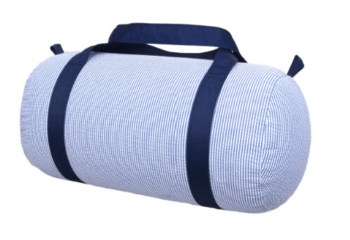 Medium Duffle Bag, color: Navy Seersucker