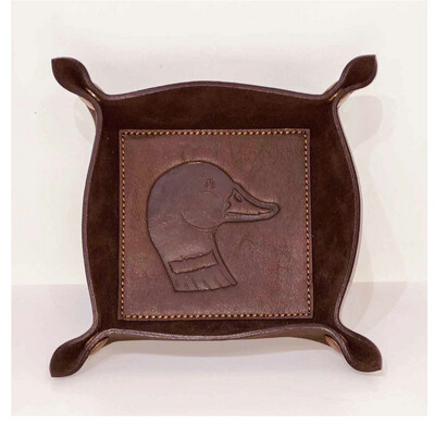 Leather Embossed Tray - Duck