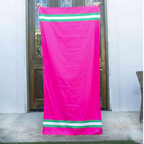 Curacao Beach Towel, Size: 34x70, color: Pink/Kelly