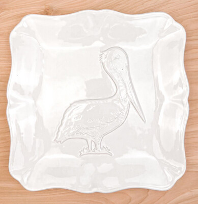 Pelican Embossed Square Platter