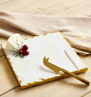 Gold Edge Cheese Board Set