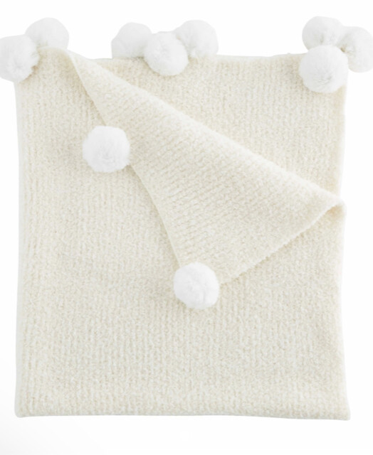 Cable Knit Blanket, color: Ivory