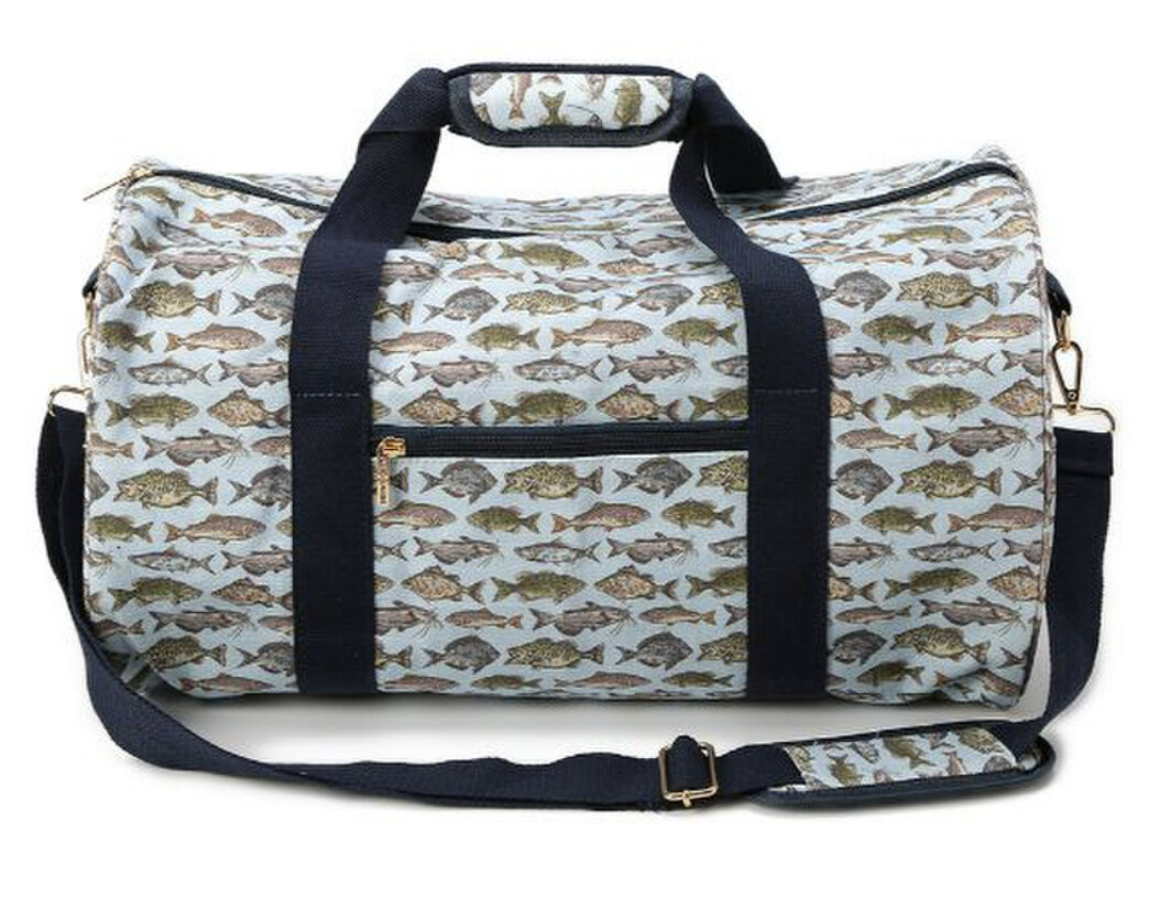 Water Resistant Overnight Duffle - Go Fish Blue